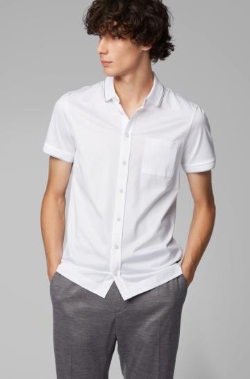 Koszulki Polo BOSS Slim Fit Białe Męskie (Pl48327)
